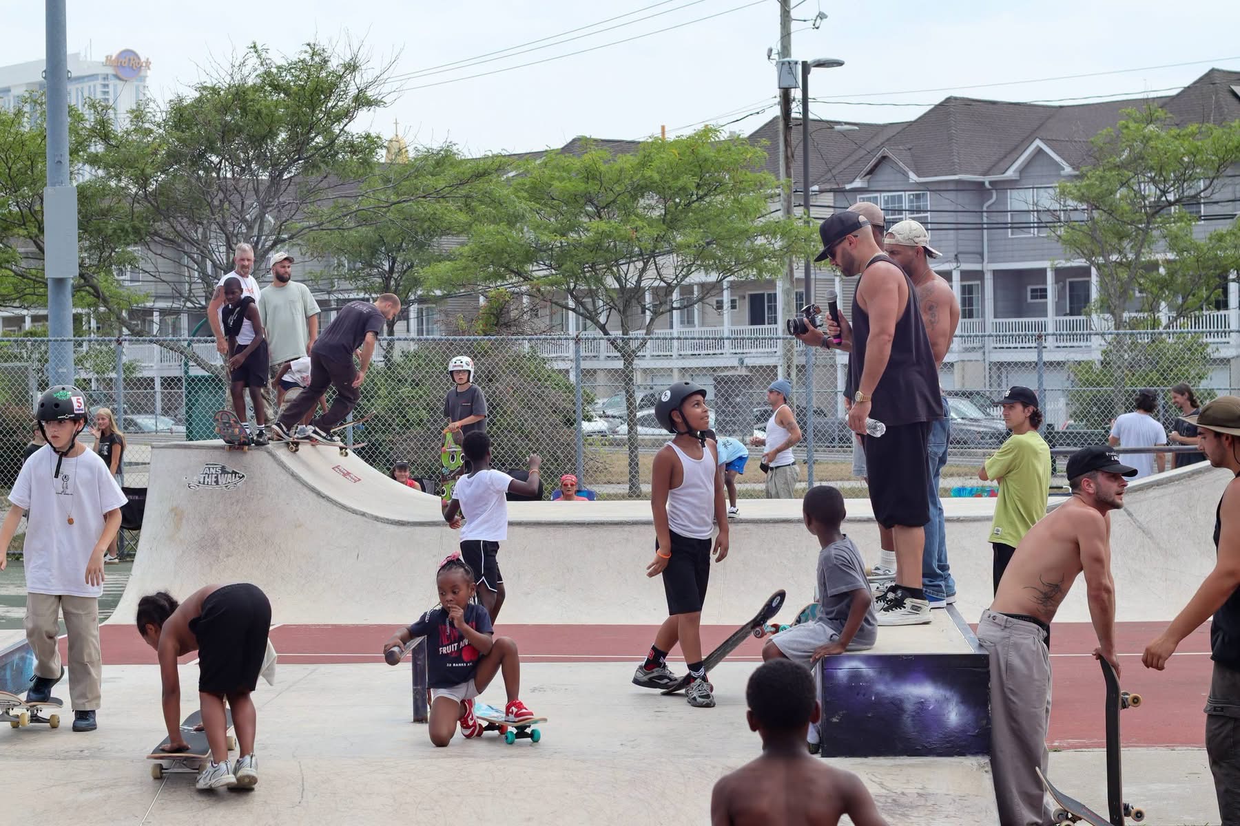Skateboarders and community members at Skate AC Uptown Takeover 2026 in Atlantic City
